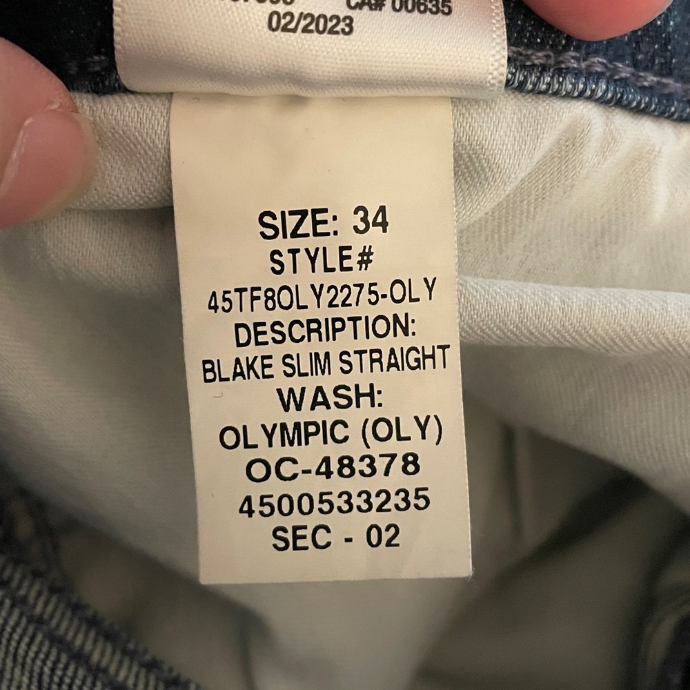 Hudson Blake Slim Straight Straight Olympic  Dark Blue Jeans Size 34 - Picture 8 of 8